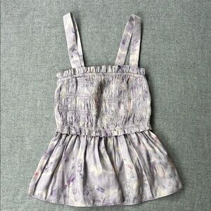 J. Crew Purple and Pink Camisole with Smocked Bodice